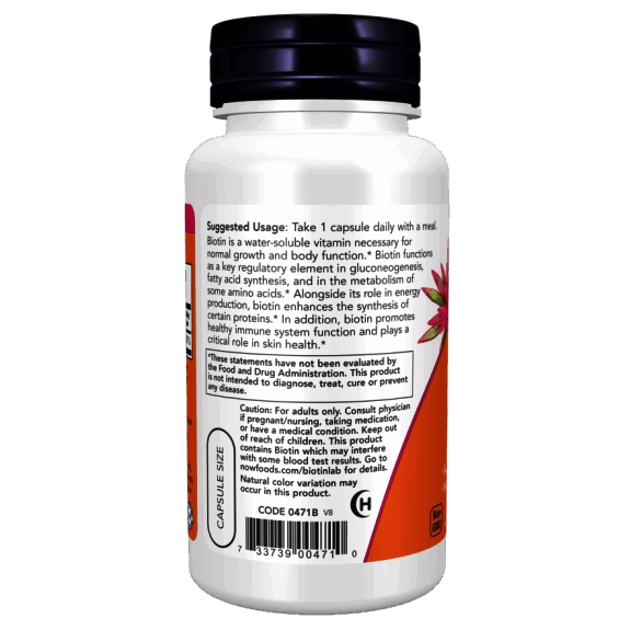 Biotin 5,000 mcg – 60 Capsule vegetale – NOW Foods
