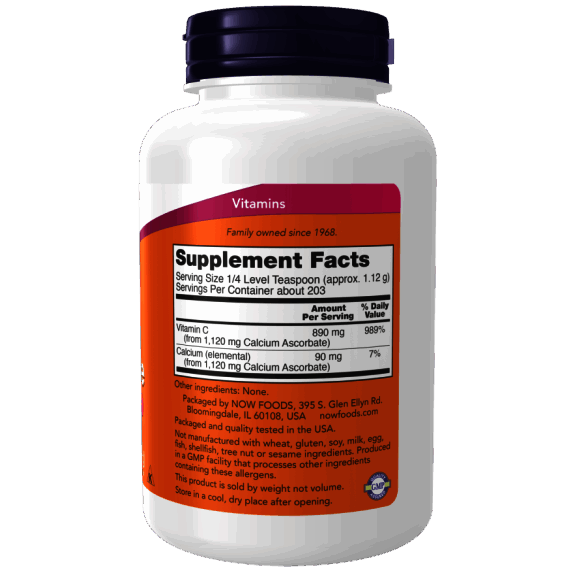 Vitamina C Tamponată Calciu Ascorbat – NOW Foods Calcium Ascorbate – Vitamina C Tamponată 227 g – NOW Foods