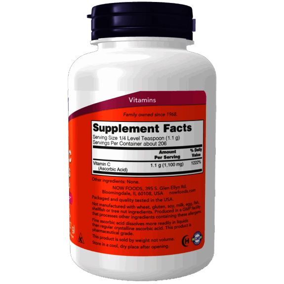 Vitamina C Cristalină Pulbere – NOW Foods Vitamin C Crystals – Vitamina C Cristalină 227 g – NOW Foods