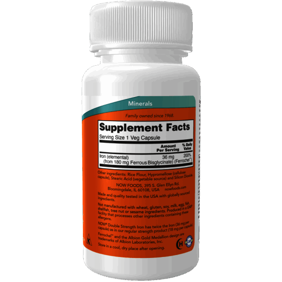 Fier 36 mg Ferrochel – 90 Capsule vegetale – NOW Foods