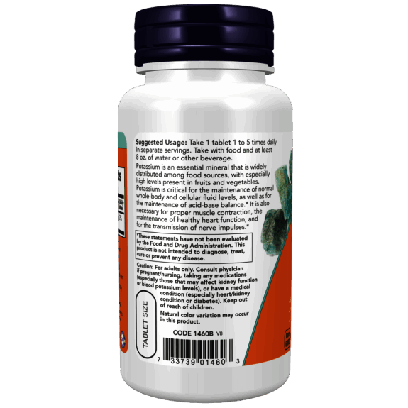 Potasiu Gluconat 99 mg – NOW Foods Potassium Gluconate 99 mg – 100 Tablete – NOW Foods