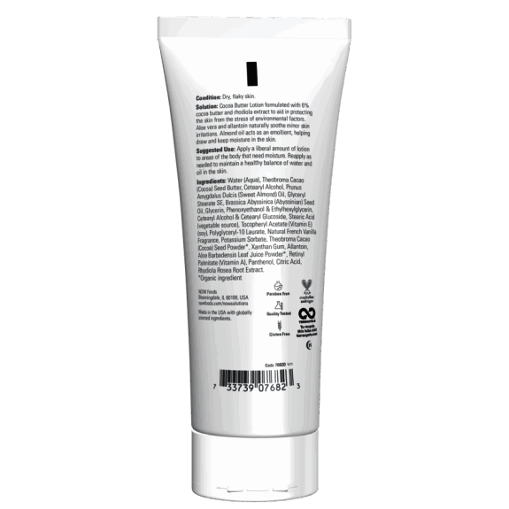 Loțiune cu unt de cacao – 8 oz (237 ml) – NOW Foods (NOW Solutions) Cocoa Butter Lotion – 8 oz (237 ml) – NOW Foods (NOW Solutions)