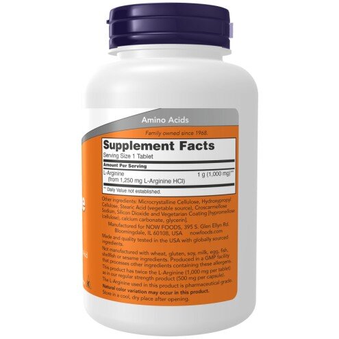 NOW Foods L-Arginina 1000 mg tablete