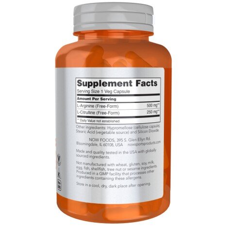 Arginina cu Citrulina NOW Foods NOW Foods Arginina Citrulina capsule