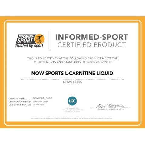 L-Carnitina lichida NOW Foods NOW Foods, L-Carnitina lichidă Carnipure® 1000 mg – 473 ml