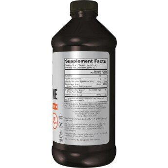 L-Carnitina lichida NOW Foods NOW Foods, L-Carnitina lichidă Carnipure® 1000 mg – 473 ml