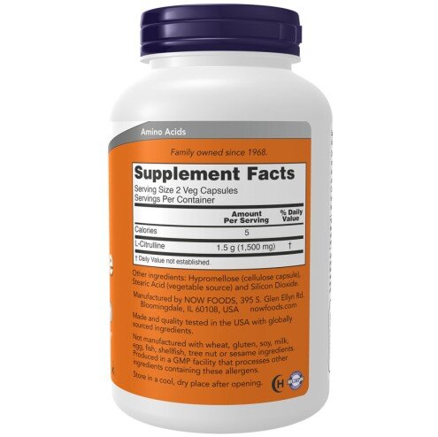 NOW Foods L-Citrullina capsule