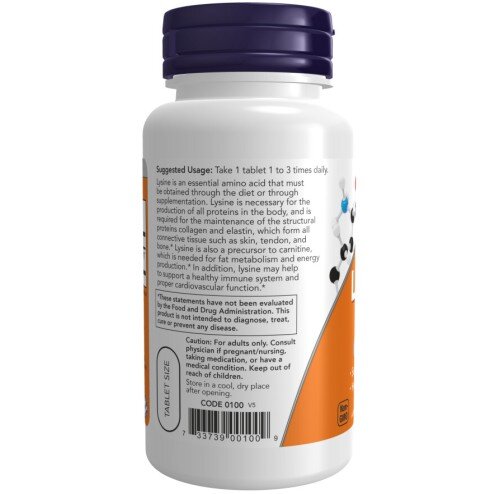 L-Lizina 500 mg – 100 Tablete – NOW Foods NOW Foods, L-Lizina 500 mg – 100 Tablete