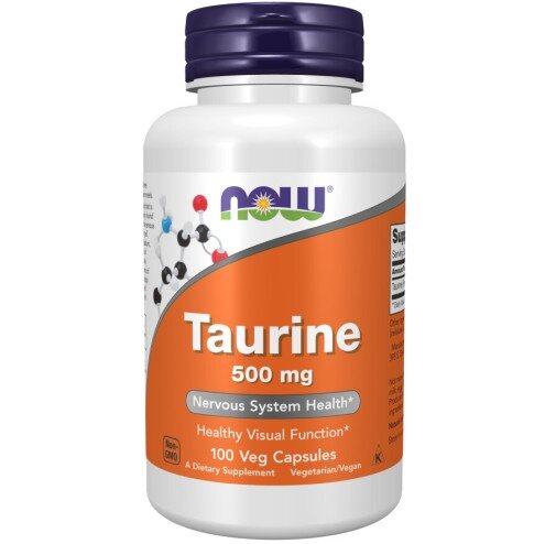 NOW Foods, Taurina 500 mg – 100 Capsule vegetale
