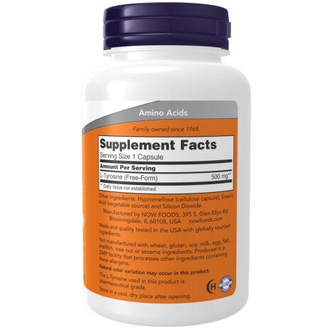 NOW Foods, L-Tirozina 500 mg – 120 Capsule