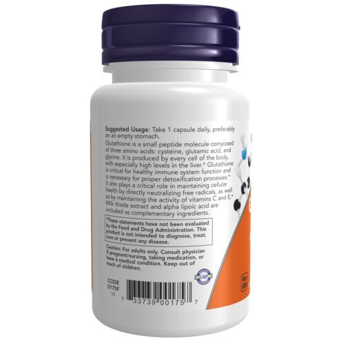 Glutation 500 mg – 30 Capsule vegetale – NOW Foods NOW Foods, Glutation 500 mg – 30 Capsule vegetale