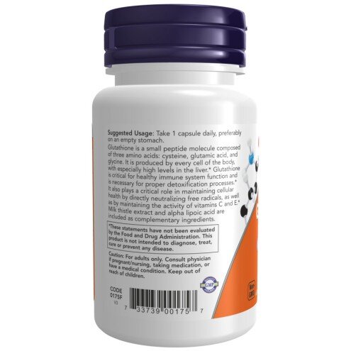 NOW Foods, Glutation 500 mg – 30 Capsule vegetale