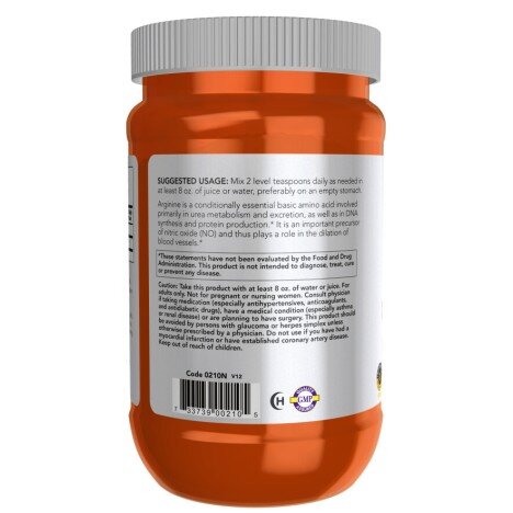L-Arginina – 454 g – NOW Foods NOW Foods, L-Arginina – 454 g