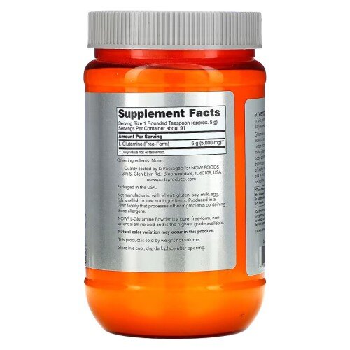 NOW Foods, L-Glutamina – 454 g