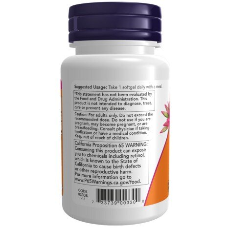 NOW Foods, Vitamina A 10,000 IU – 100 Gelule moi