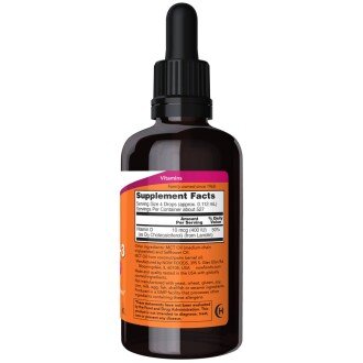 Vitamina D-3 lichidă – 59 ml – NOW Foods NOW Foods, Vitamina D-3 lichidă 100 IU/picătură – 59 ml