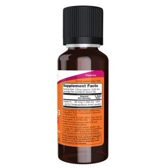Vitamina D-3 lichidă FORTE – 30 ml – NOW Foods NOW Foods, Vitamina D-3 lichidă FORTE 1000 IU/picătură – 30 ml