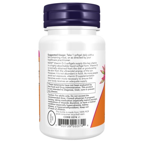 Vitamina D-3 5000 IU – 120 Gelule moi – NOW Foods NOW Foods, Vitamina D-3 5000 IU – 120 Gelule moi