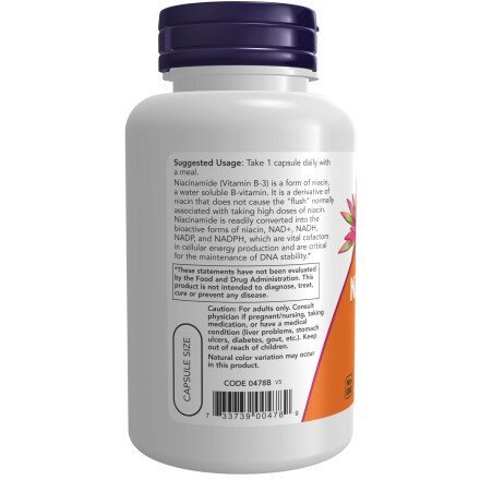 NOW Foods, Vitamina B-3 500 mg – 100 Capsule vegetale