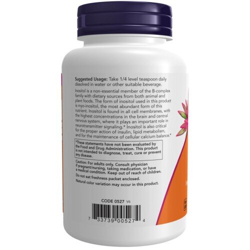 NOW Foods, Inositol Pure - 113g NOW Foods, Inositol Pure, pentru pentru susținerea sănătății mentale și echilibrul hormonal