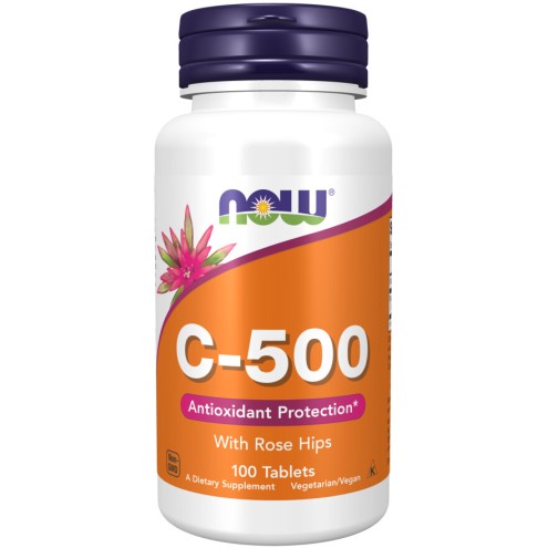 NOW Foods, Vitamina C-500 -100 Tablete NOW Foods, Vitamina C-500, pentru pentru susținerea sistemului imunitar și protecția antioxidantă