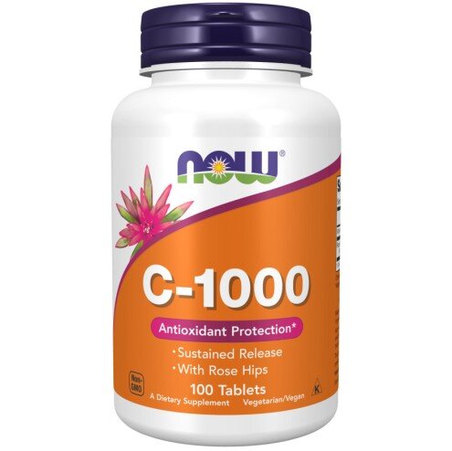 NOW Foods, Vitamina C-1000 cu Macese, Eliberare Prelungita, pentru pentru susținerea imunității și protecția antioxidantă
