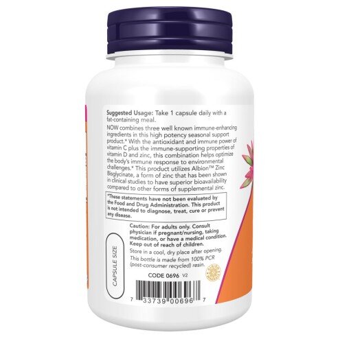 Vitamina C Zinc D3 NOW Foods NOW Foods Vitamina C Zinc D3 capsule vegetale
