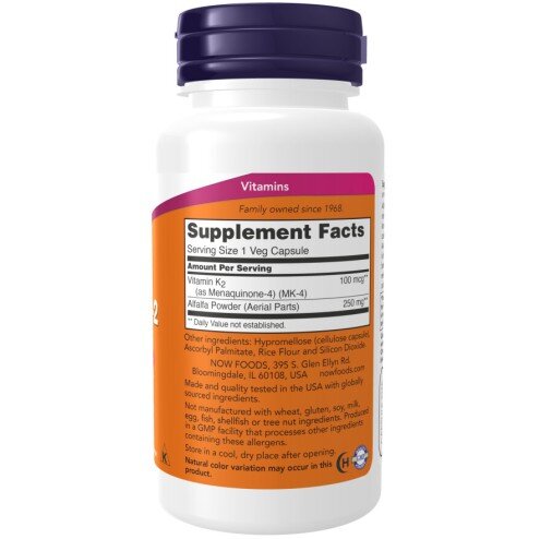 Vitamina K2 MK4 NOW Food NOW Foods Vitamina K2 MK4 capsule vegetale