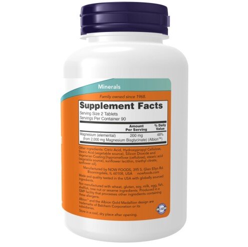 Magneziu Glicinat NOW Foods NOW Foods Magneziu Glicinat tablete