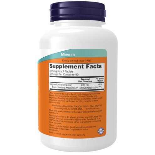 Magneziu Glicinat NOW Foods NOW Foods Magneziu Glicinat tablete