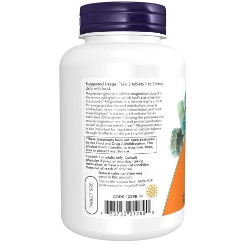 Magneziu Glicinat NOW Foods NOW Foods Magneziu Glicinat tablete