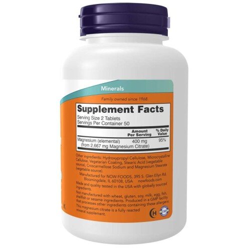 Magneziu Citrat NOW Foods NOW Foods Magneziu Citrat tablete