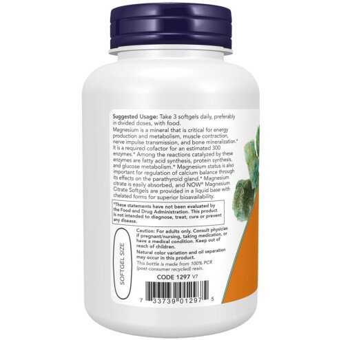 Magneziu Citrat Softgels NOW Foods NOW Foods Magneziu Citrat Softgels