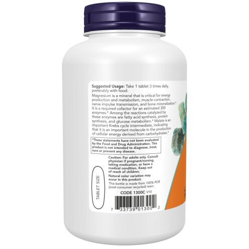 Magneziu Malat 1000 mg – NOW Foods Magnesium Malate 1000 mg – 180 Tablete – NOW Foods