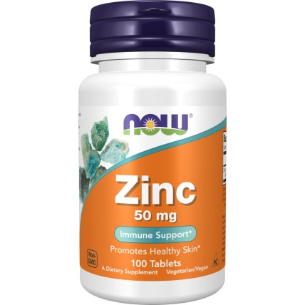 NOW Foods, Zinc Gluconat 50mg - 100 Tablete NOW Foods, Zinc Gluconat 50mg, pentru pentru susținerea imunității și sănătatea pielii
