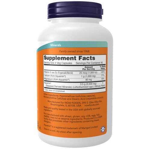 NOW Foods, Red Mineral Algae - 180 Capsule vegetale NOW Foods, Red Mineral Algae, pentru pentru susținerea sănătății oaselor și a sistemului cardiovascular