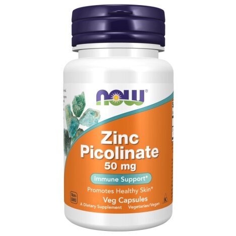 NOW Foods, Foods Zinc picolinat 50mg NOW Foods, Zinc Picolinat 50mg, pentru pentru susținerea imunității și sănătatea pielii