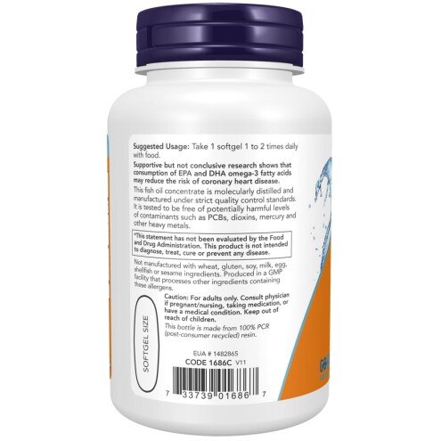 NOW Foods, Tri-3D Omega, pentru pentru susținerea sănătății cardiovasculare și reducerea inflamației