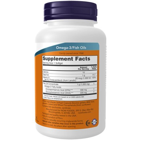 NOW Foods, Tri-3D Omega, pentru pentru susținerea sănătății cardiovasculare și reducerea inflamației