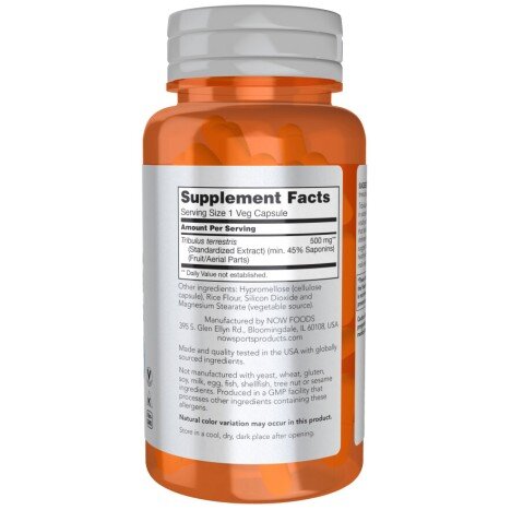 NOW Foods, Tribulus 500mg - 100 Capsule NOW Foods, Tribulus 500mg, pentru pentru susținerea performanței fizice și echilibrul hormonal