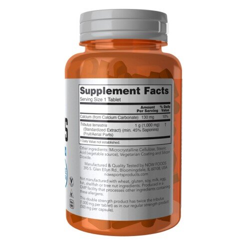 NOW Foods, Tribulus 1000mg, pentru pentru susținerea performanței fizice și creșterea energiei