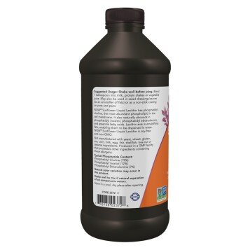 NOW Foods, Lecitina Lichida de Floarea Soarelui 473ml, pentru pentru sprijinul sănătății cerebrale și metabolizarea grăsimilor