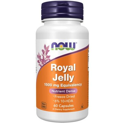 NOW Foods, ROYAL JELLY 1500mg, NOW Foods - 60 Capsule vegetale NOW Foods, ROYAL JELLY 1500mg, pentru pentru susținerea energiei și sănătatea sistemului imunitar