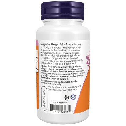 NOW Foods, ROYAL JELLY 1500mg, NOW Foods - 60 Capsule vegetale NOW Foods, ROYAL JELLY 1500mg, pentru pentru susținerea energiei și sănătatea sistemului imunitar