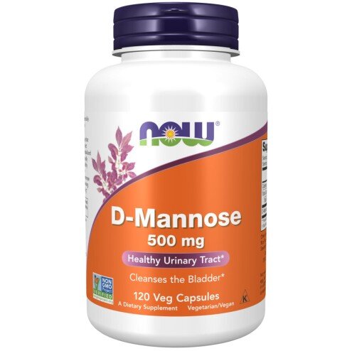 NOW Foods, D-Mannose 500mg - 120 Capsule vegetale NOW Foods, D-Mannose 500mg, pentru pentru susținerea sănătății tractului urinar