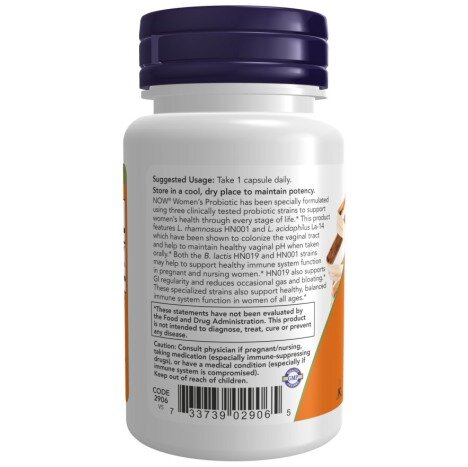 NOW Foods, Foods Women's Probiotic 20 Billion - 50 Capsule Vegetale NOW Foods, Women's Probiotic 20 Billion, pentru pentru echilibrul florei intestinale și susținerea sănătății feminine