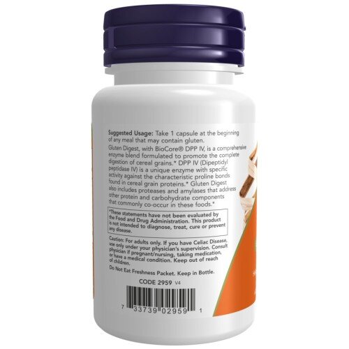 NOW Foods, Gluten Digest, pentru pentru susținerea digestiei glutenului și confortul digestiv