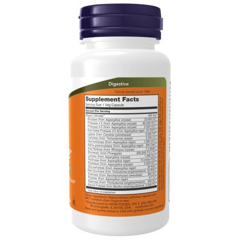 NOW Foods, Digest Ultimate, 60 Capsule vegetale NOW Foods, Digest Ultimate, pentru pentru susținerea digestiei și absorbția nutrienților