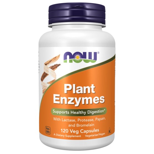 NOW Foods, Enzime din Plante - 120 Capsule NOW Foods, Enzime din Plante, pentru pentru susținerea digestiei și confortul gastric