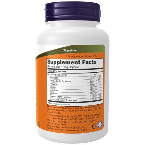 NOW Foods, Enzime din Plante - 120 Capsule NOW Foods, Enzime din Plante, pentru pentru susținerea digestiei și confortul gastric